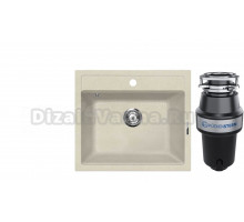 Комплект Мойка Lava Q2.CRE, crema + Измельчитель KUCHENSTERN Muhle