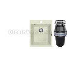 Комплект Мойка Lava Q3.VNL, vanilla + Измельчитель KUCHENSTERN Muhle