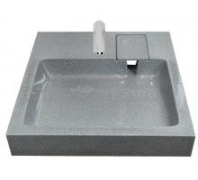 Раковина над стиральной машиной Stella Polar Солярис SP-00001679 61x50 серая, прямоугольная, с комплектом кронштейнов