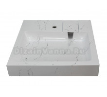 Раковина над стиральной машиной Stella Polar Солярис SP-00001687 60x55 белый мрамор, прямоугольная, с комплектом кронштейнов