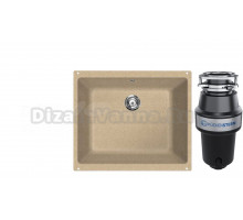 Комплект Мойка Lava U1, dune + Измельчитель KUCHENSTERN Muhle