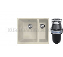 Комплект Мойка Lava U2, crema + Измельчитель KUCHENSTERN Muhle