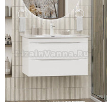 Тумба под раковину без столешницы Misty Мираж 80 подвесная, белый глянец