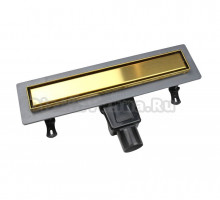 Душевой трап (лоток) RGW Drain Leo 31Gb 40 см, решетка золото brush, с сифоном, под плитку