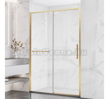 Душевая дверь в нишу Vincea Slim Soft VDS-1SS150CLG 150 см профиль брашированное золото, стекло прозрачное