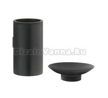 Набор Стакан Boheme Uno 10974-B black + Мыльница 10981-B black