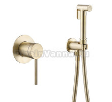 Гигиенический душ Abber Emotion AF8825G со смесителем, С ВНУТРЕННЕЙ ЧАСТЬЮ, матовое золото