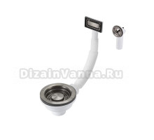 Слив-перелив для кухонной мойки Milacio MC.013.GM 90 мм, вороненая сталь, без гидрозатвора