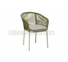 Садовый стул 4SiS Марсель каркас светло-серый (RAL7035) муар, роуп салатовый меланж, ткань светло-серая