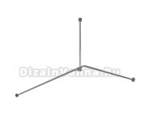 Угловой карниз для ванны Wasserkraft Dinkel SC-469018 180x90 см, Г-образный, серебристый