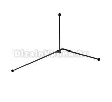 Угловой карниз для ванны Wasserkraft Elbe SC-729018 180x90 см, Г-образный, глянцевый черный