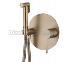 Гигиенический душ Abber Emotion AF8826G со смесителем, С ВНУТРЕННЕЙ ЧАСТЬЮ, матовое золото