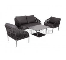 Комплект садовой мебели 5 в 1 4SiS Канны на 4 персоны, со столом Гренада, темно-серый