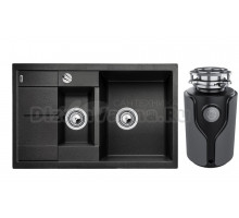 Комплект Мойка Blanco Metra 6 S Compact антрацит + Измельчитель KUCHENSTERN Muhle 353MU35
