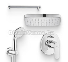 Душевой комплект Смеситель Grohe Eurosmart Cosmopolitan 32879000 С ВНУТРЕННЕЙ ЧАСТЬЮ + Гарнитур Tempesta 100 26406001 + Душ Tempesta 250 Cube 26681000 + Кронштейн Aquanet Passion AF301-91
