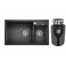 Комплект Мойка Blanco Metra 9, антрацит, левая + Измельчитель KUCHENSTERN Muhle