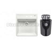 Комплект Мойка Blanco Panor 514501, белая глянцевая, два отверстия + Измельчитель KUCHENSTERN Muhle
