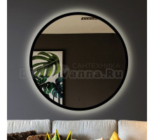 Зеркало круглое Silver Mirrors Monaco-BLACK 77 с подсветкой, бесконтактный сенсор