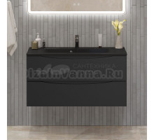 Тумба с раковиной BelBagno Marino 100 подвесная, nero lucido, черная раковина