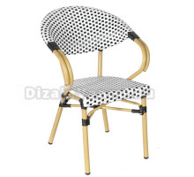 Садовый стул 4SiS Грас каркас бежевый, ротанг черно-белый