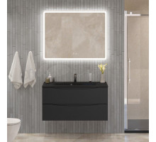 Мебель для ванной комнаты BelBagno Marino 100 подвесная, nero lucido, черная раовина