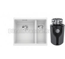 Комплект Мойка Blanco Subline 340/160-U, белая, левая + Измельчитель KUCHENSTERN Muhle