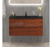 Тумба с раковиной BelBagno Marino 100 подвесная, rovere cillegio, черная раковина