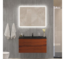 Мебель для ванной комнаты BelBagno Marino 100 подвесная, rovere cillegio, черная раовина