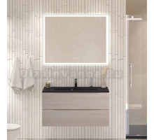 Мебель для ванной комнаты BelBagno Marino 100 подвесная, rovere grigio, черная раовина