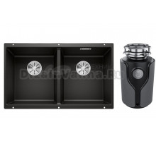 Комплект Мойка Blanco Subline 350/350-U, черная + Измельчитель KUCHENSTERN Muhle