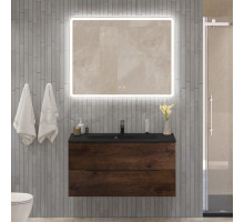 Мебель для ванной комнаты BelBagno Marino 100 подвесная, rovere moro, черная раовина