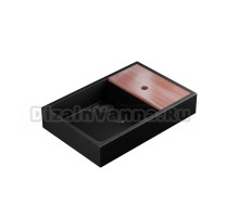 Накладная раковина Uperwood Piter 60 матовая черная, прямоугольная, с 1 отверстием под смеситель