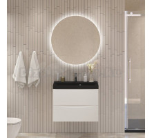 Мебель для ванной комнаты BelBagno Marino 60 подвесная, bianco lucido, черная раовина