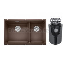 Комплект Мойка Blanco Subline 430/270-U, кофе + Измельчитель KUCHENSTERN Muhle