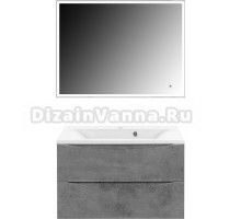 Мебель для ванной комнаты Vincea Mia 75 бетон, раковина VCB-3M750W 75 см, белая