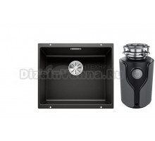 Комплект Мойка Blanco Subline 500-U, Silgranit, черная + Измельчитель KUCHENSTERN Muhle