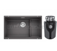 Комплект Мойка Blanco Subline 700-U Level, темная скала + Измельчитель KUCHENSTERN Muhle