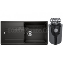 Комплект Мойка Blanco Zia XL 6S 526024, черная + Измельчитель KUCHENSTERN Muhle