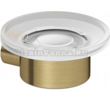 Мыльница Kludi Vela R 58985N0 настенная, стеклянная, золотая