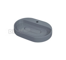 Накладная раковина Uperwood Tanos Quartz 55 бетон, овальная, с 1 отверстием под смеситель