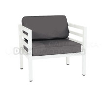 Садовое кресло 4SiS Глория каркас белый, ткань серая