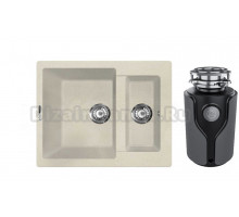 Комплект Мойка Lava D1.CRE, crema + Измельчитель KUCHENSTERN Muhle