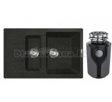 Комплект Мойка Lava D2.BAS, basalt + Измельчитель KUCHENSTERN Muhle