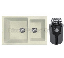 Комплект Мойка Lava D3.VNL, vanilla + Измельчитель KUCHENSTERN Muhle