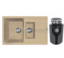 Комплект Мойка Lava D4.DUN, dune + Измельчитель KUCHENSTERN Muhle