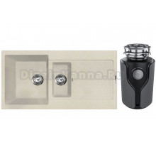 Комплект Мойка Lava D5.CRE, crema + Измельчитель KUCHENSTERN Muhle