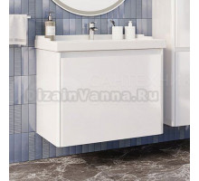 Тумба с раковиной ASB-Mebel Бьянка 80 шиншилла серая, глянцевая белая