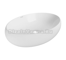 Раковина накладная на столешницу WAVE Comfort 600*400*150 ш*г*в без перелива,белый,овал