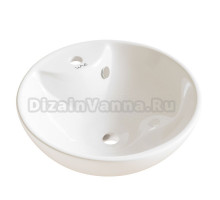 Раковина накладная на столешницу WAVE Koral 410*410*185 ш*г*в с отв под смеситель,белый,круг