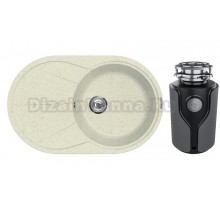 Комплект Мойка Lava E3.VNL, vanilla + Измельчитель KUCHENSTERN Muhle